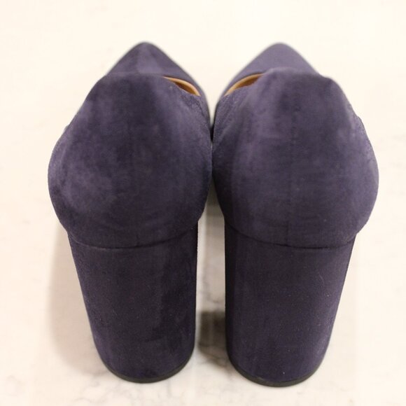 Franco Sarto | Women's | Palma Pump Pointed Block 3" Heel | Blue Suede | 10 - Picture 2 of 6